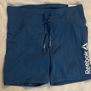 Reebok Women's  Blue Athletic Shorts with Drawcord